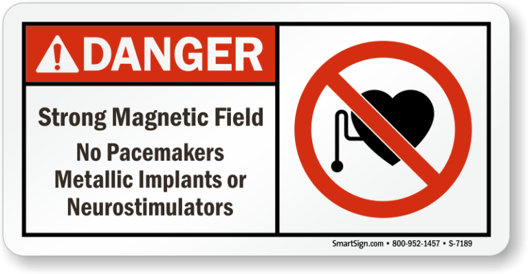 Pacemaker EMF Biomedical Implant Dangerous Magnetic Field Sign