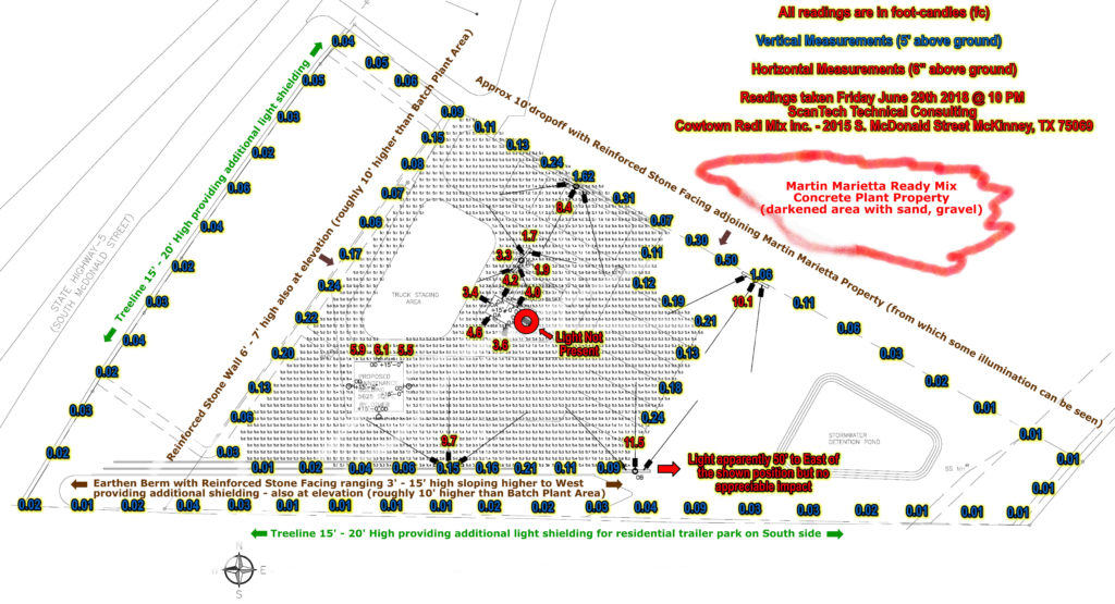 Photometric Survey Map Readings Light Levels McKinney Frisco Allen Flower Mound Euless Southlake Plano Grapevine Dallas